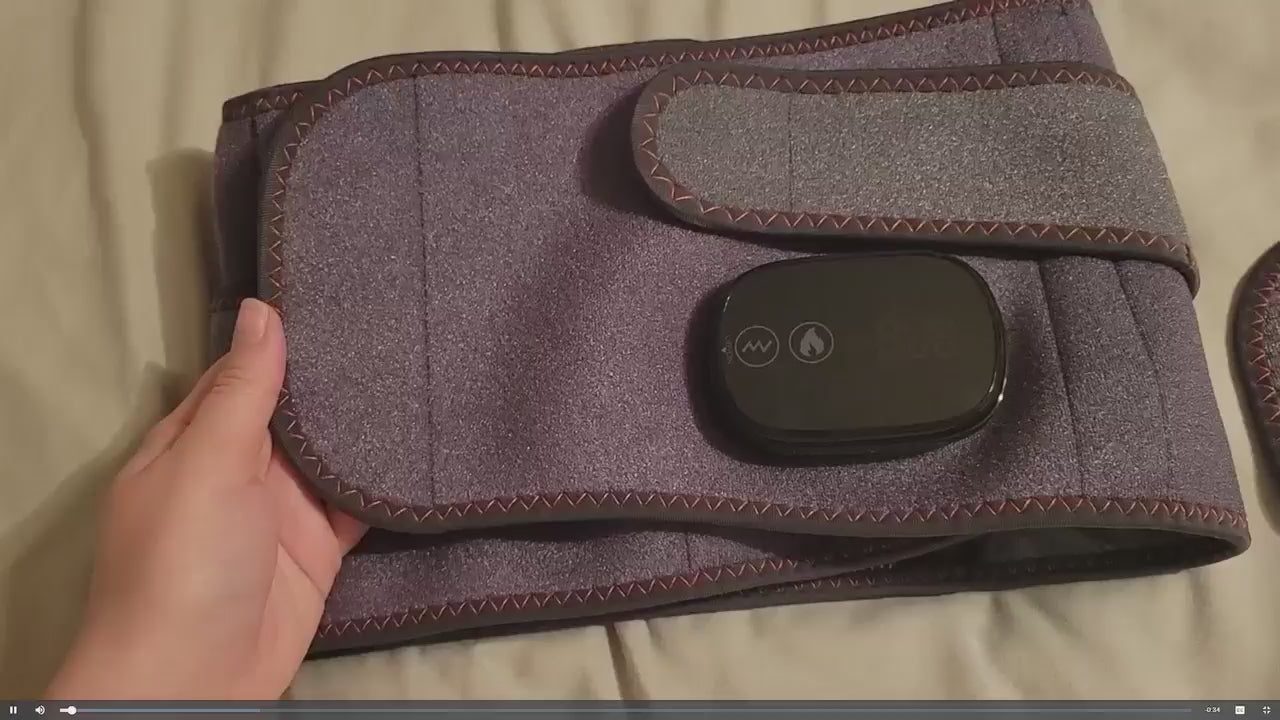 Cargar video: HeatRelief Pro-Back Wrap: wrap design, USB charging, and infrared heat pad demo!