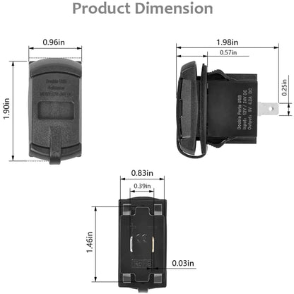 12V Dual USB Car Charger with Voltmeter Panel